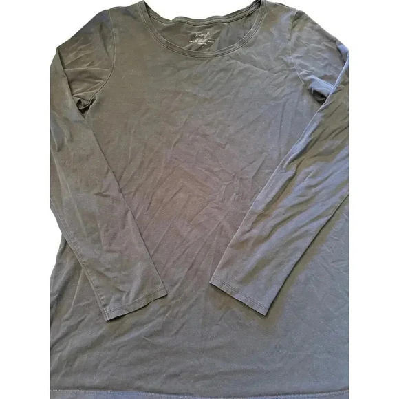 J.JILL black crewneck Pima cotton shirt size Medium M - Picture 1 of 2